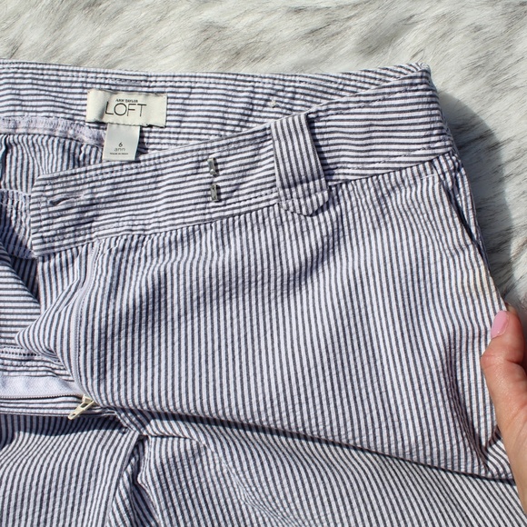 Ann Taylor LOFT Striped Cotton Pants Size 6 - Picture 3 of 8